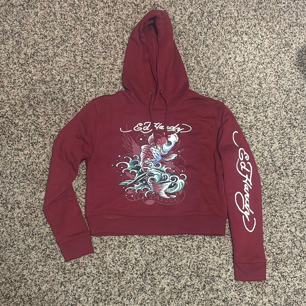 Ed hardy cropped hoodie